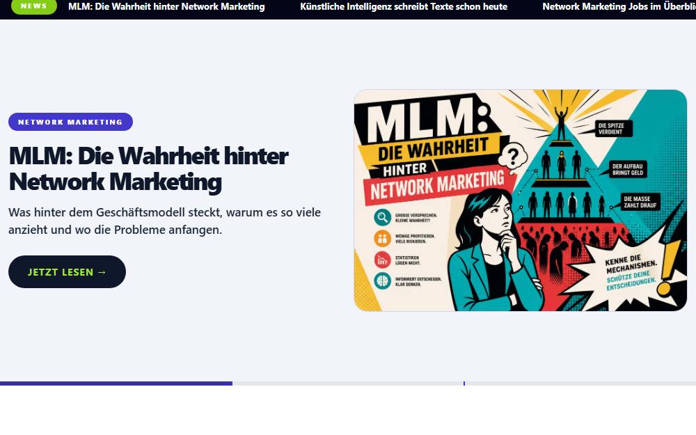 Screenshot der Startseite von agentur.rocks, Verzeichnis