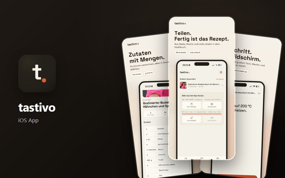 Vorschau der App tastivo für iOS, iOS-App · im Review