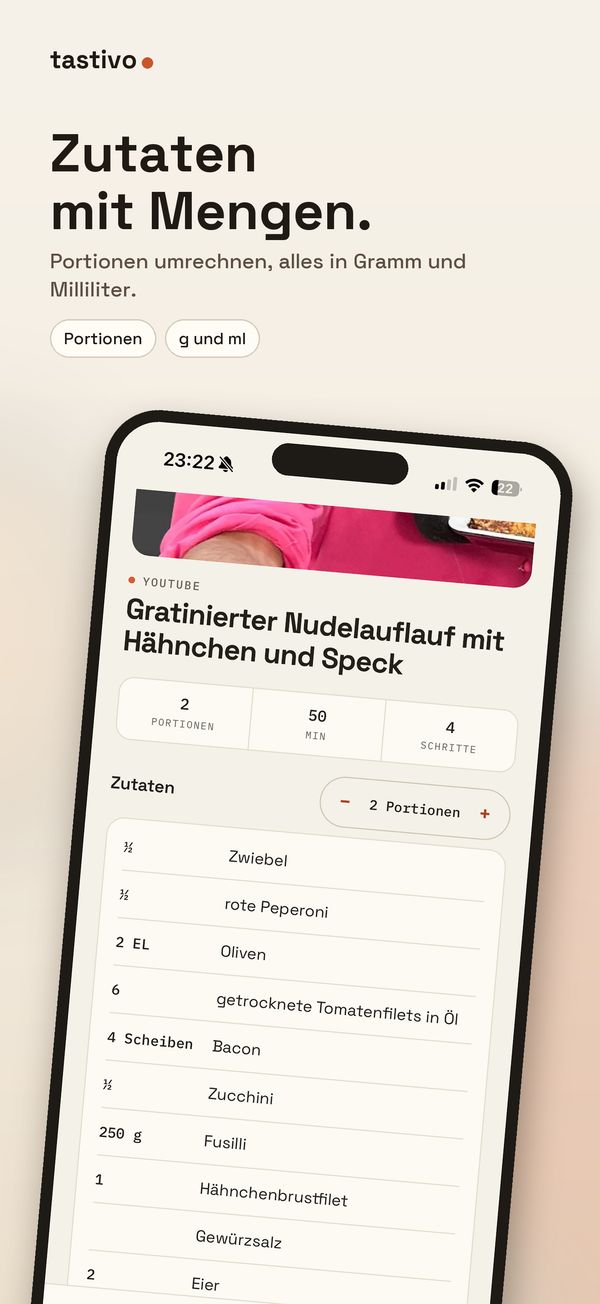 Screenshot 2 der App tastivo für iOS