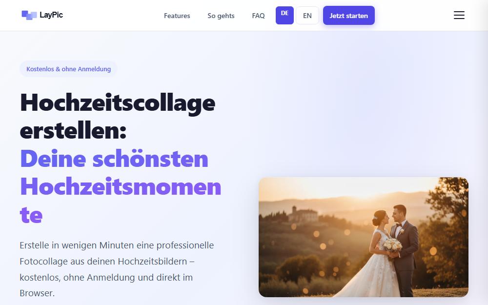Screenshot laypic.com/hochzeitscollage