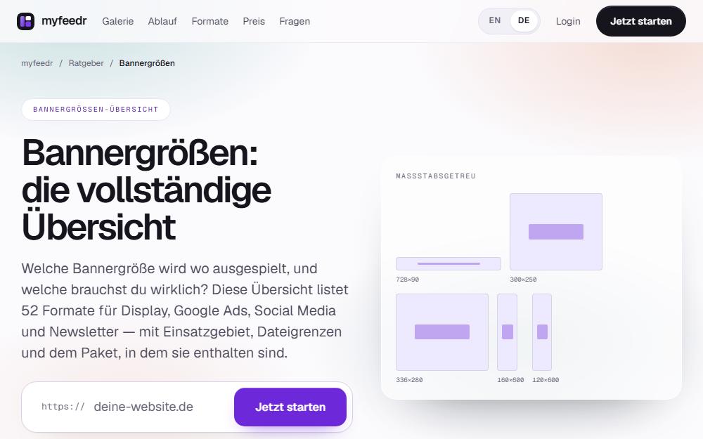 Screenshot myfeedr.com/de/bannergroessen