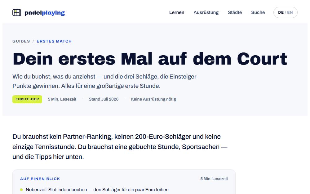 Screenshot padelplaying.com/de/padel-lernen