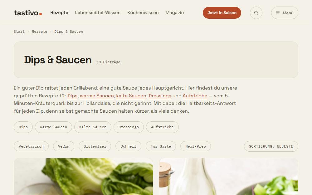 Screenshot tastivo.de/rezepte/dips-und-saucen