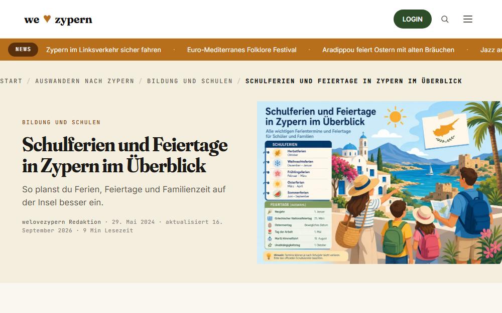 Screenshot welovezypern.de/schulferien-und-feiertage-in-zypern